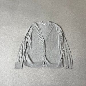 Amazon Essentials Women's Heather Grey Button Down Cardigan Sweater